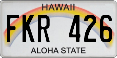 HI license plate FKR426
