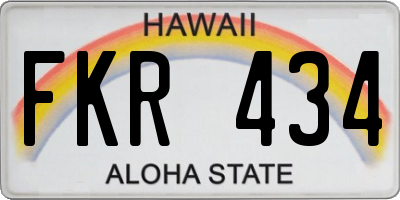 HI license plate FKR434