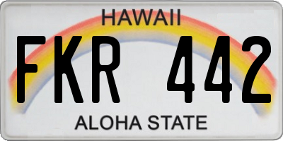 HI license plate FKR442