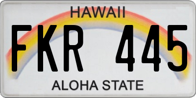 HI license plate FKR445