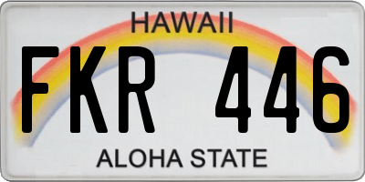 HI license plate FKR446