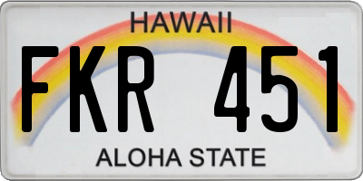 HI license plate FKR451