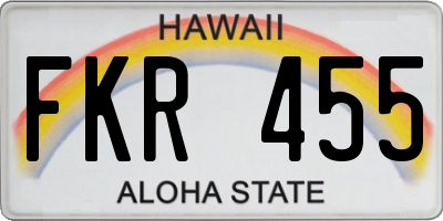 HI license plate FKR455
