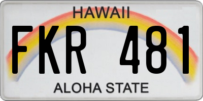 HI license plate FKR481