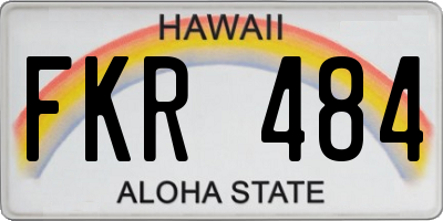 HI license plate FKR484