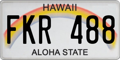 HI license plate FKR488