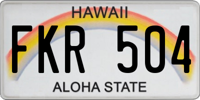 HI license plate FKR504