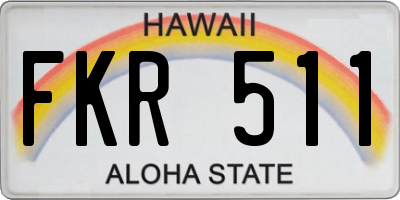 HI license plate FKR511