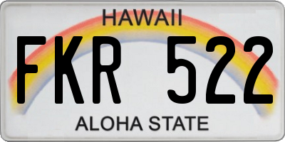HI license plate FKR522