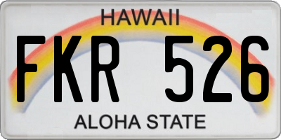 HI license plate FKR526