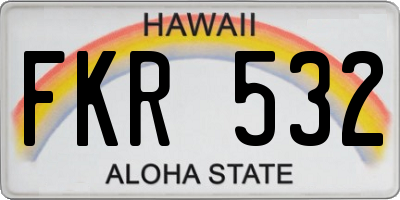 HI license plate FKR532