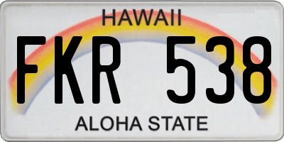 HI license plate FKR538