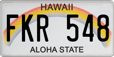 HI license plate FKR548