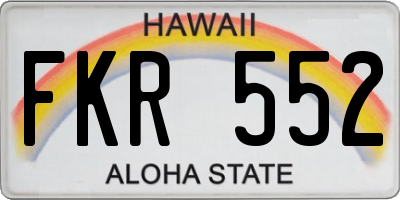 HI license plate FKR552