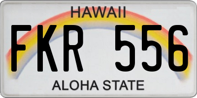 HI license plate FKR556
