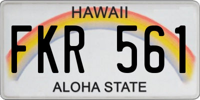HI license plate FKR561