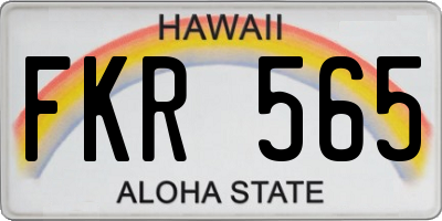 HI license plate FKR565