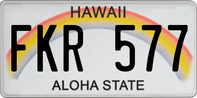 HI license plate FKR577