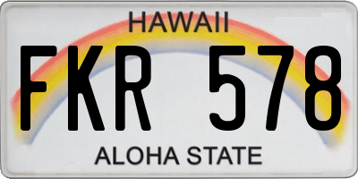 HI license plate FKR578