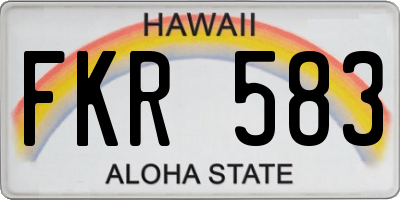 HI license plate FKR583