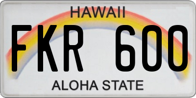 HI license plate FKR600