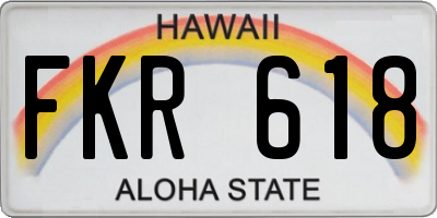 HI license plate FKR618