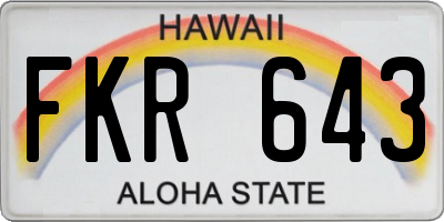 HI license plate FKR643
