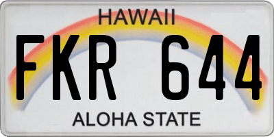 HI license plate FKR644