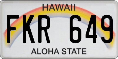 HI license plate FKR649