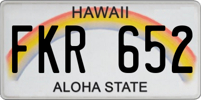 HI license plate FKR652