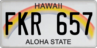 HI license plate FKR657