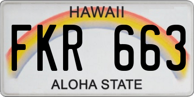 HI license plate FKR663