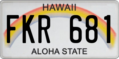 HI license plate FKR681