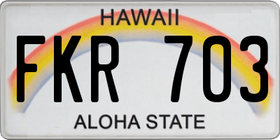 HI license plate FKR703