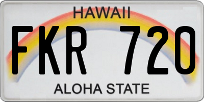 HI license plate FKR720