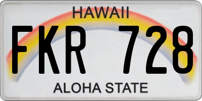 HI license plate FKR728