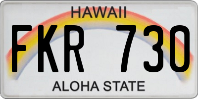 HI license plate FKR730