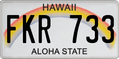HI license plate FKR733
