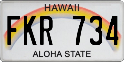 HI license plate FKR734