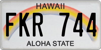 HI license plate FKR744