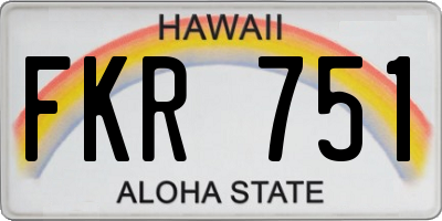 HI license plate FKR751