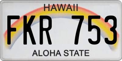 HI license plate FKR753