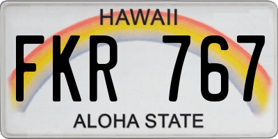 HI license plate FKR767
