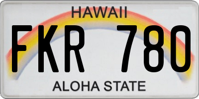 HI license plate FKR780