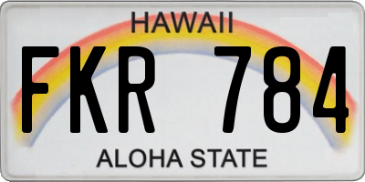 HI license plate FKR784
