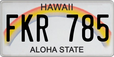 HI license plate FKR785