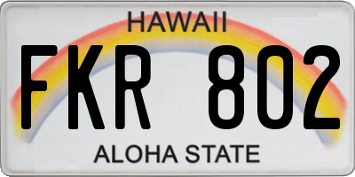 HI license plate FKR802