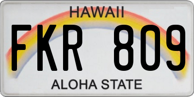 HI license plate FKR809