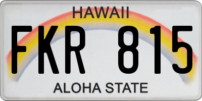HI license plate FKR815