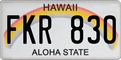 HI license plate FKR830